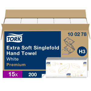 Tork Extra Soft 3000 Singlefold Hand Towels White H3