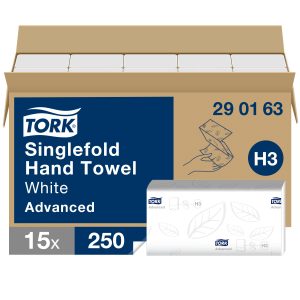 Tork Soft 3750 Singlefold Hand Towels White H3